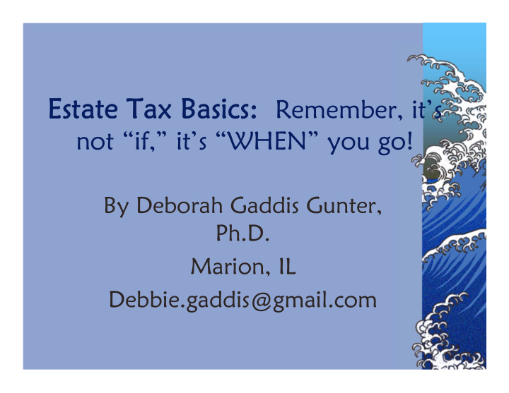 estate tax basics