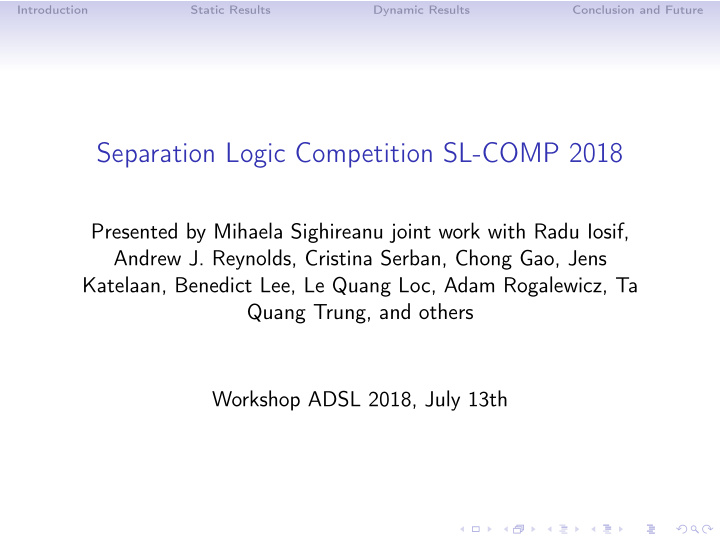 separation logic competition sl comp 2018