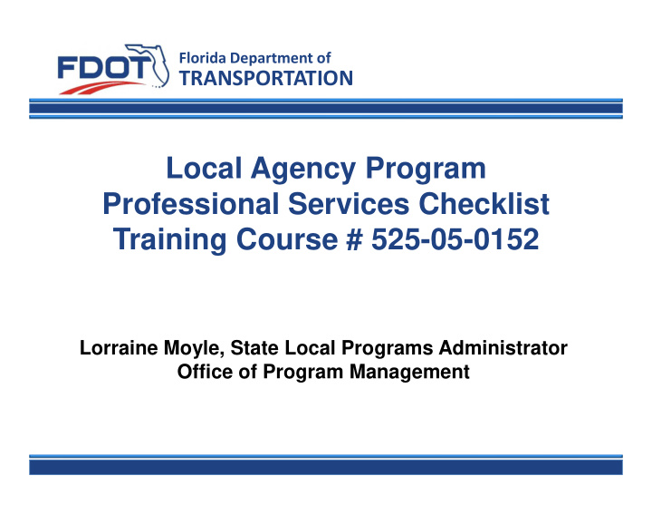 local agency program professional services checklist