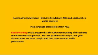 presentation.  Gratuity: the Basics  1. The gratuity is calculated as 4/20ths (20%) of the