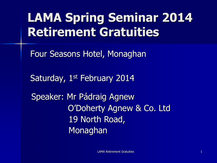 lama spring seminar 2014