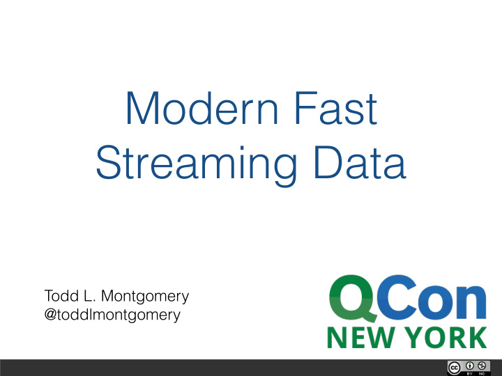 modern fast streaming data