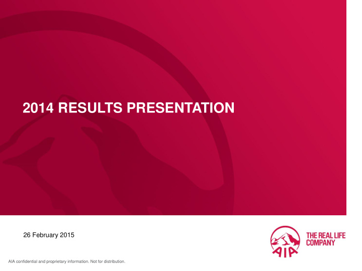 2014 results presentation