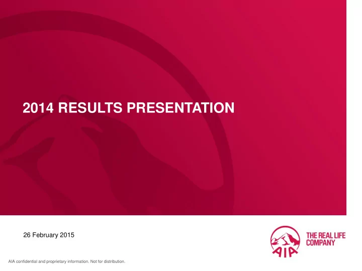 2014 results presentation