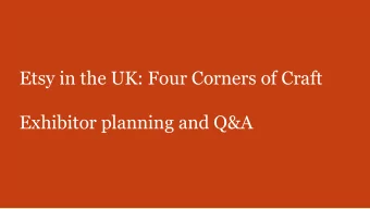 Etsy in the UK: Four Corners of Craft  Exhibitor planning and Q&amp;A  Introduction  Community