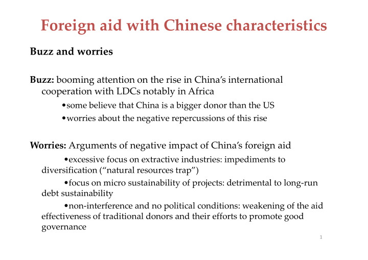 foreign aid with chinese characteristics