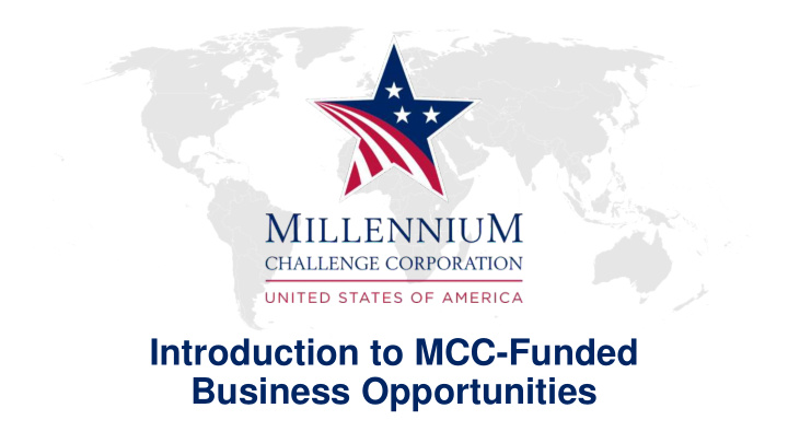 introduction to mcc funded