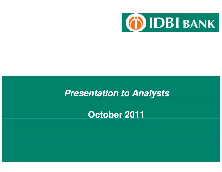 presentation to analysts presentation to analysts y