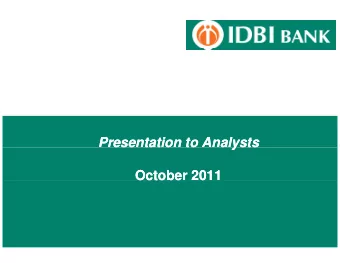 Presentation to Analysts  Presentation to Analysts  y  October 2011  October 2011  Genesis  Genesis