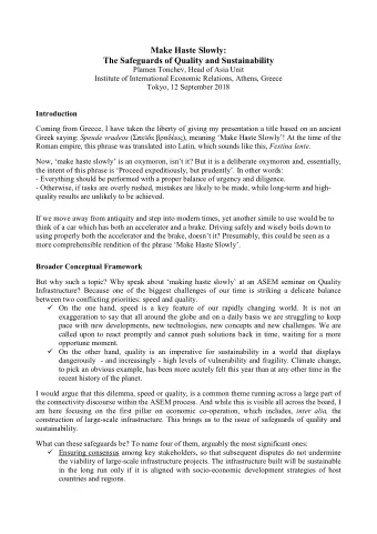 - Everything should be performed with a proper balance of urgency and diligence.  - Otherwise, if