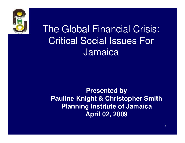 the global financial crisis critical social issues for