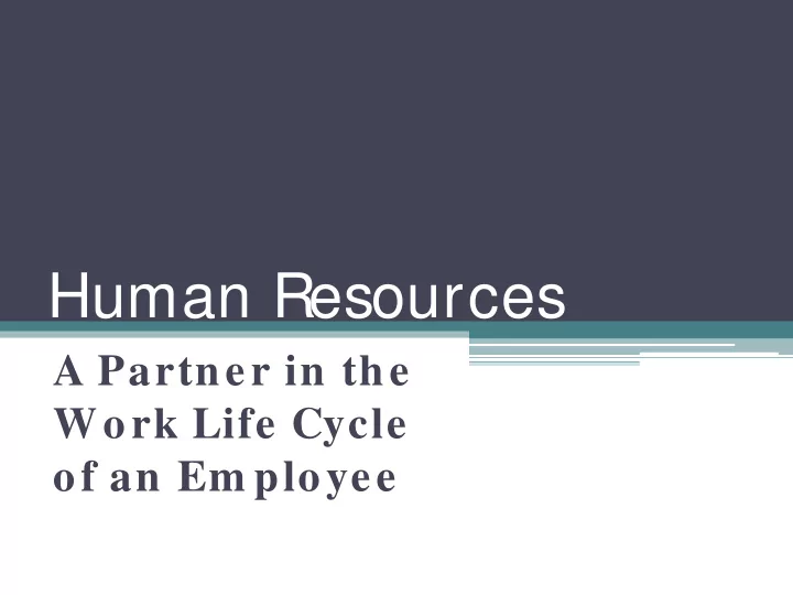 human resources