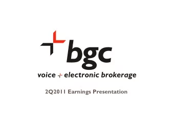2Q2011 Earnings Presentation  Notes &amp; Disclaimers  Discussion of Forward-Looking Statements by