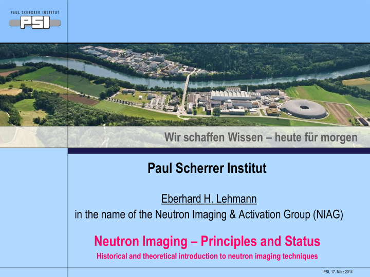 neutron imaging principles and status