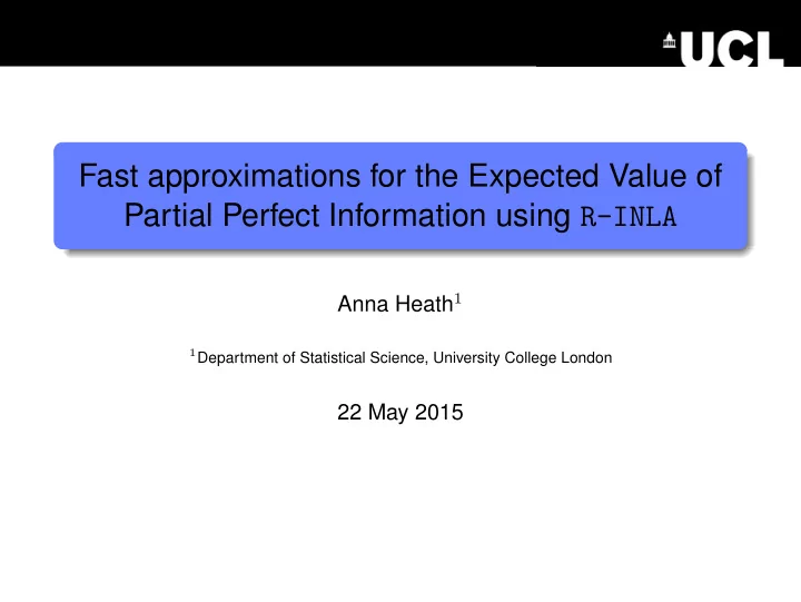 fast approximations for the expected value of partial
