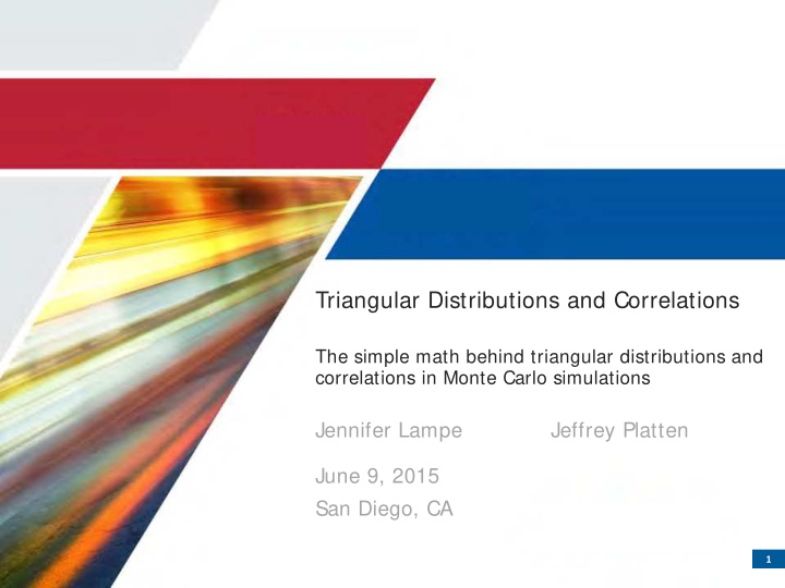 triangular distributions and correlations