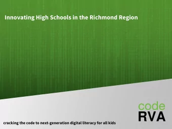 RVA  cracking the code to next-generation digital literacy for all kids  What will be innovative