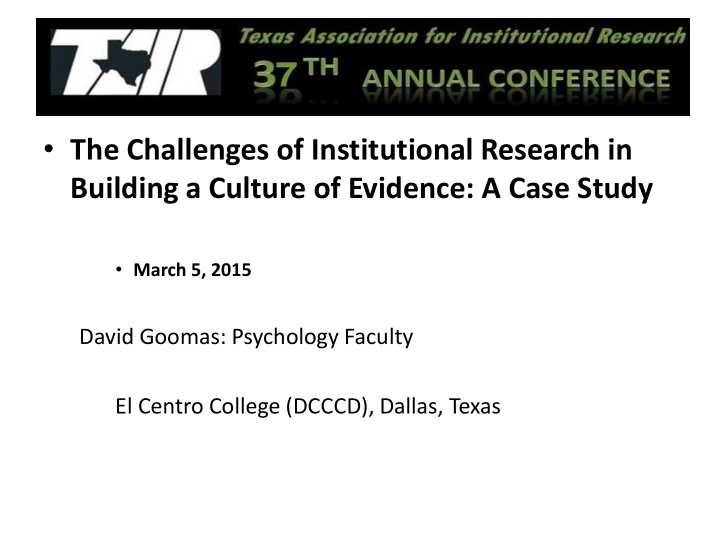 the challenges of institutional research in building a