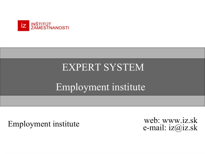 expert system employment institute