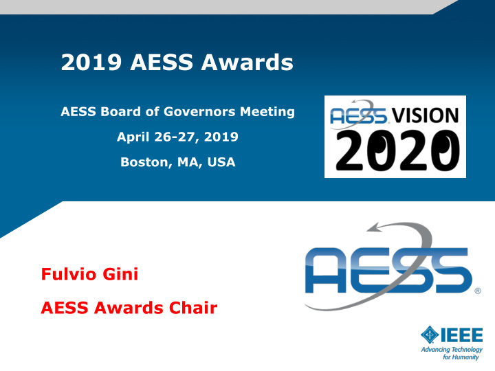 2019 aess awards
