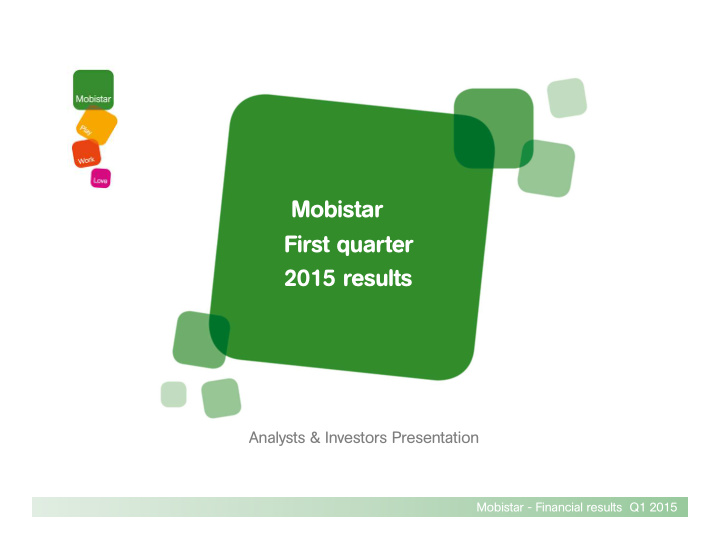 mobistar first quarter 2015 results
