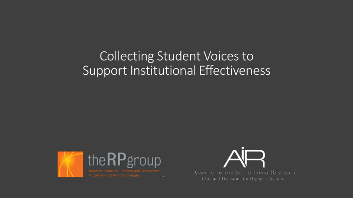 support institutional effectiveness presented by