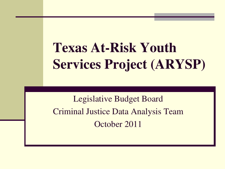 texas at risk youth services project arysp