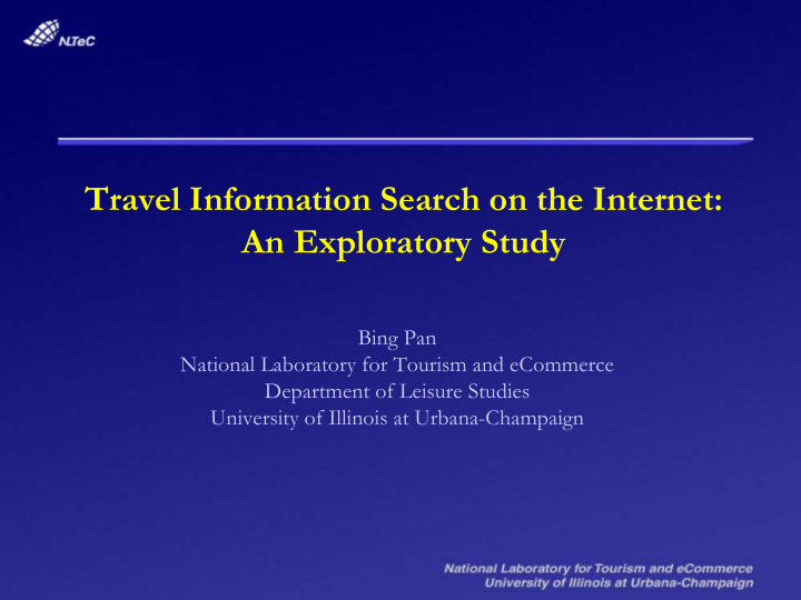 travel information search on the internet an exploratory