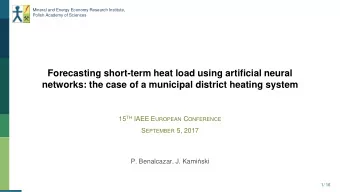 networks: the case of a municipal district heating system 15 TH IAEE E UROPEAN C ONFERENCE S