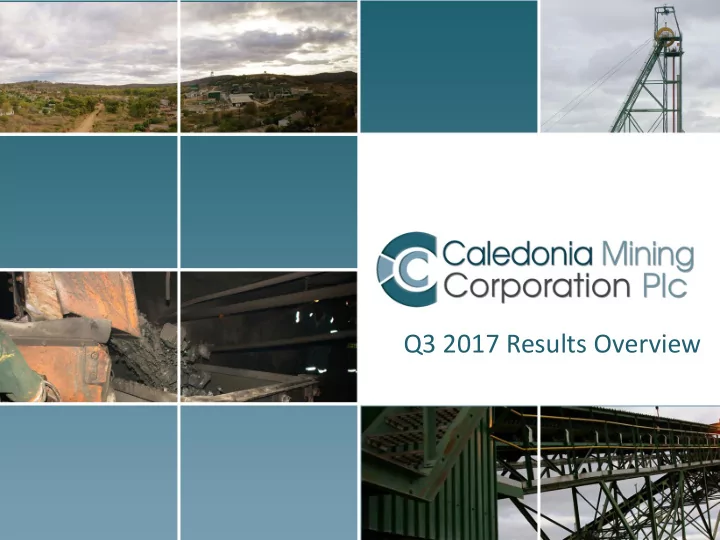q3 2017 results overview disclaimer