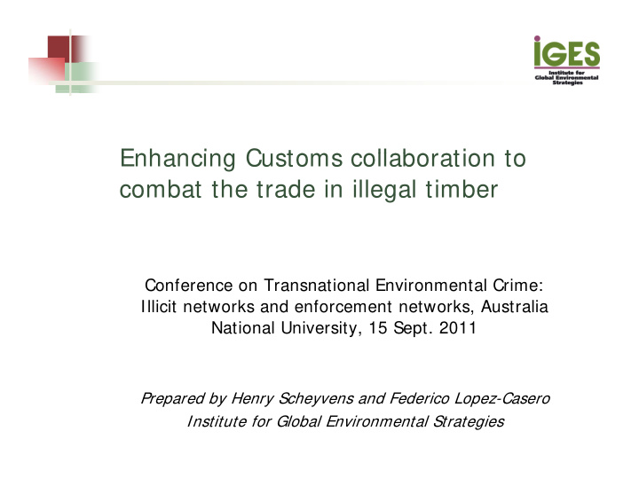 enhancing customs collaboration to enhancing customs