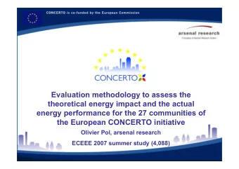 Evaluation methodology to assess the  theoretical energy impact and the actual  energy performance