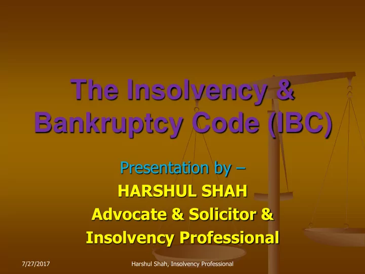 bankruptcy code ibc
