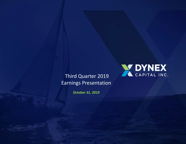 third quarter 2019 earnings presentation