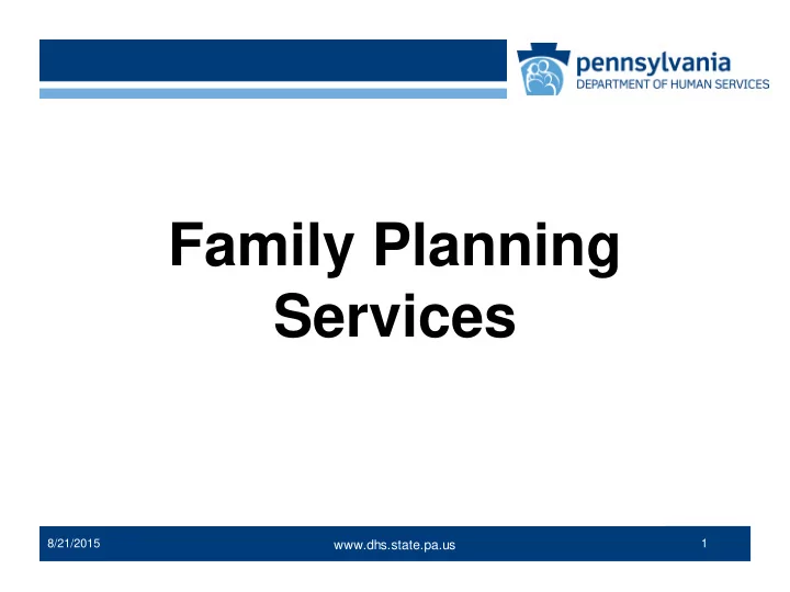 family planning services