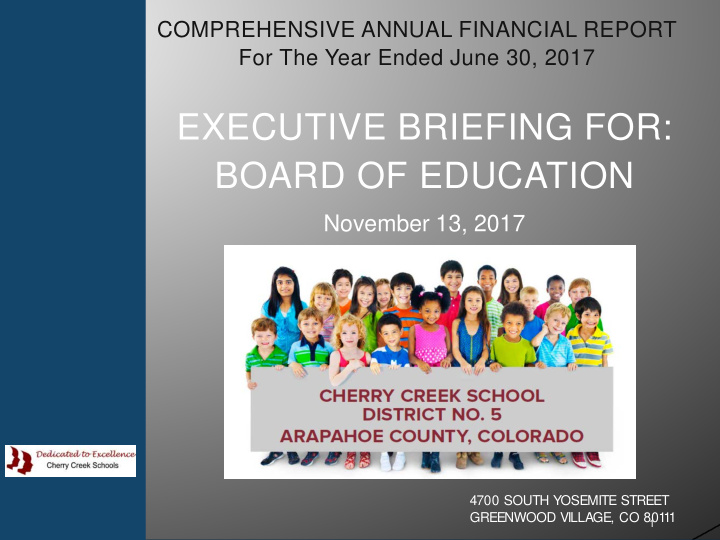 executive briefing for board of education