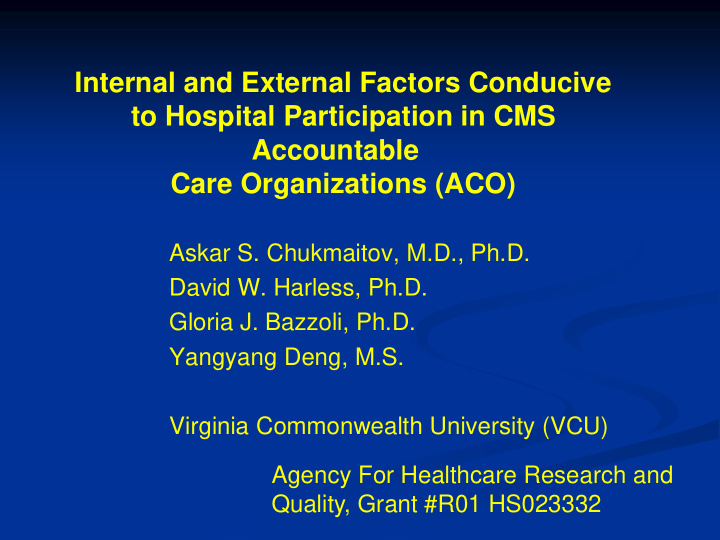 to hospital participation in cms