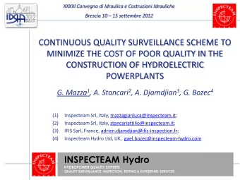 (1)  Inspecteam Srl, Italy, mazzagianluca@inspecteam.it;  (2)  Inspecteam Srl, Italy,