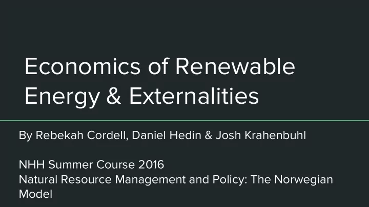energy externalities