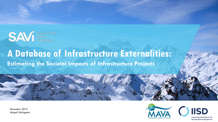 a database of infrastructure externalities