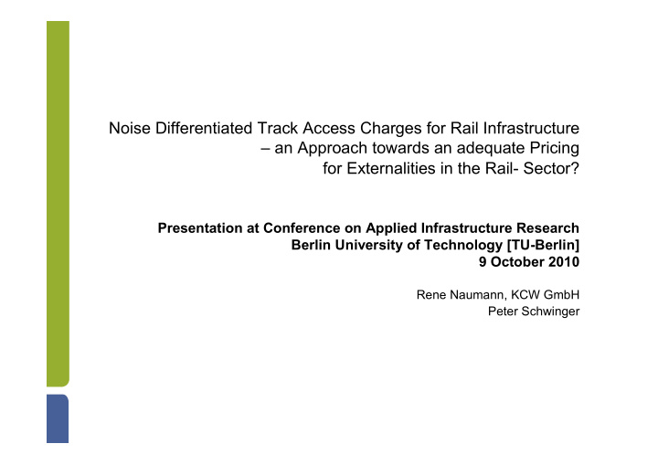 noise differentiated track access charges for rail