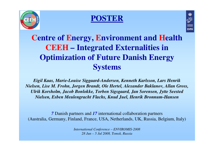 poster centre of energy environment and health ceeh