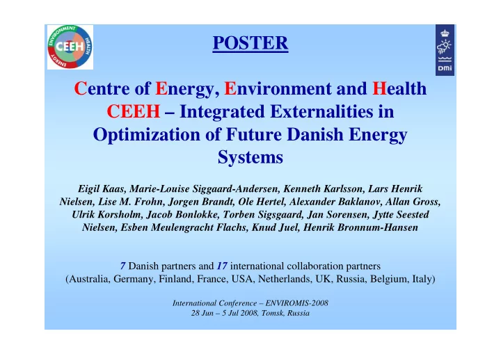 poster centre of energy environment and health ceeh