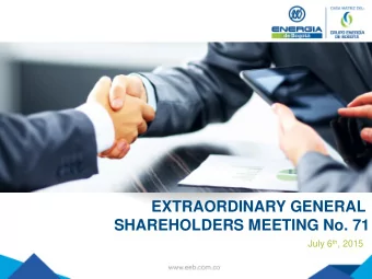 SHAREHOLDERS MEETING No. 71 July 6 th , 2015  Media Advisory Portfolio  Journal published on  June