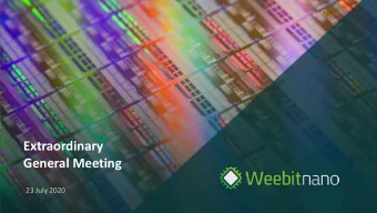 Extraordinary  General Meeting  23 July 2020  WELCOME FROM YOUR BOARD  David Perlmutter  Coby