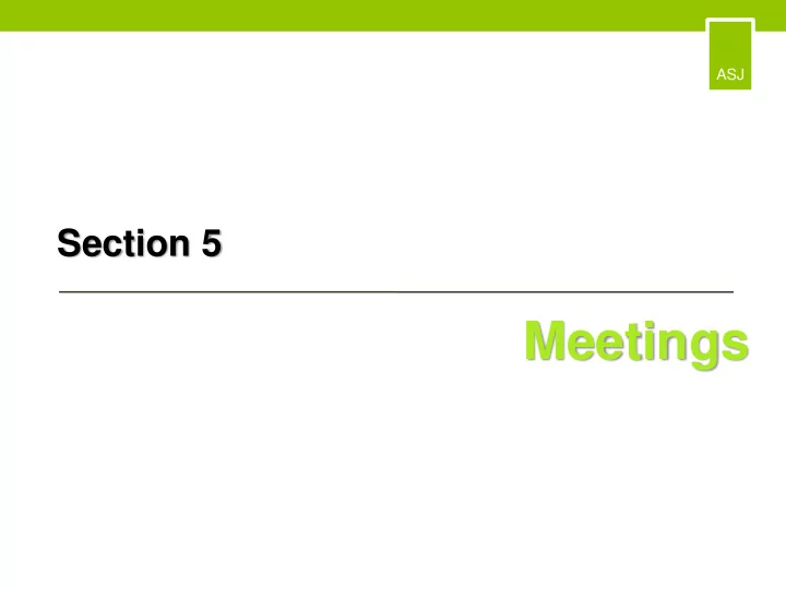 meetings