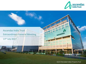 Investor Presentation  ASEAN Stars Conference 2012  Ascendas India Trust  1 March 2012