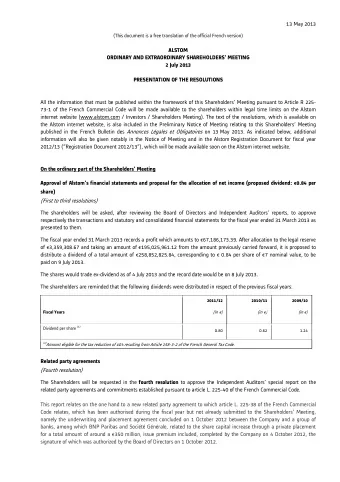 13 May 2013  (This document is a free translation of the official French version)  ALSTOM  ORDINARY