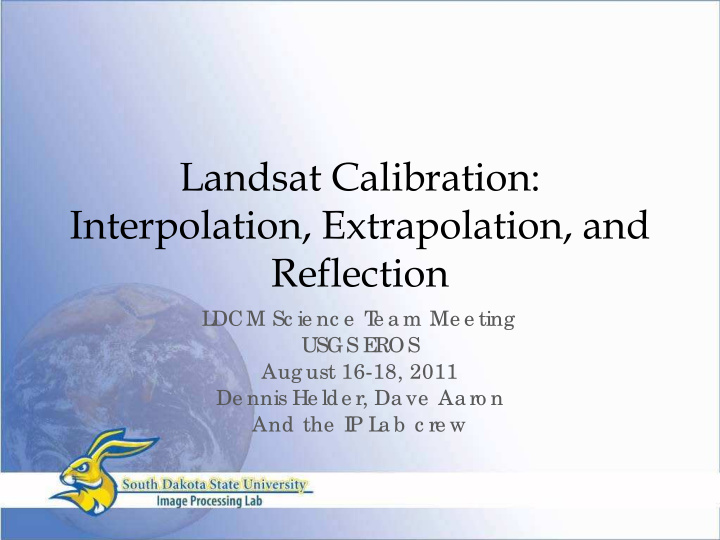 landsat calibration interpolation extrapolation and