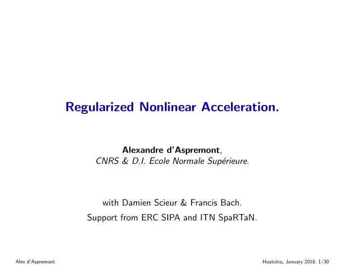 regularized nonlinear acceleration